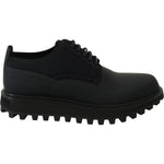 Dolce & Gabbana Elegant Black Calfskin Derby Shoes Dolce & Gabbana Black