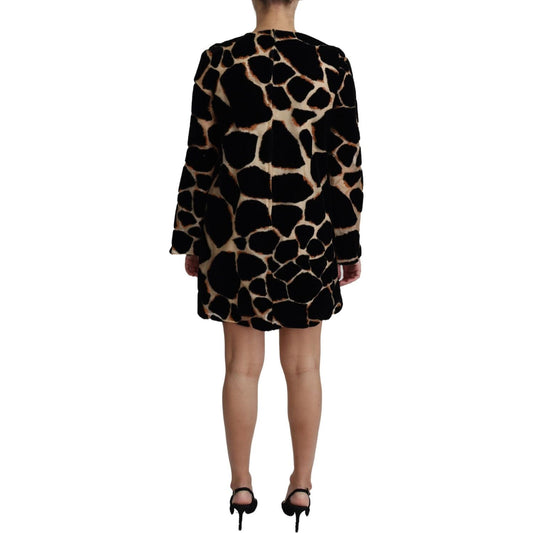 Dolce & Gabbana Black Giraffe Print Shift Mini Dress DR2645-36