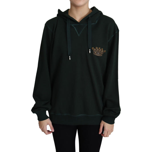 Dolce & Gabbana Dark Green Crown Embroidery Hoodie TSH5799-38