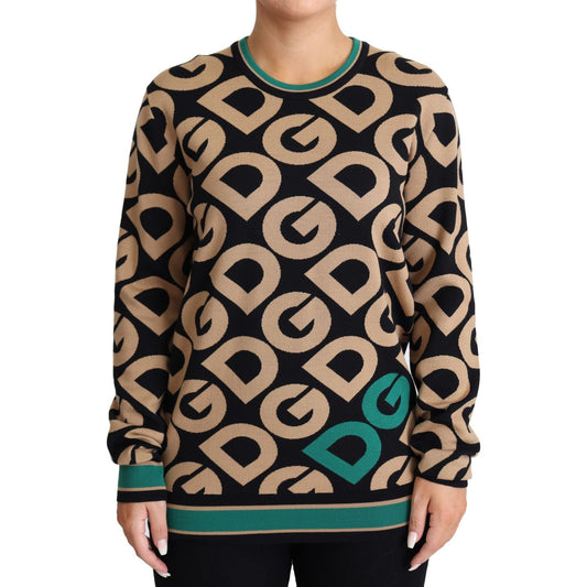 Dolce & Gabbana Multicolor DG Mania Wool Crewneck Pullover Sweater TSH5538-40