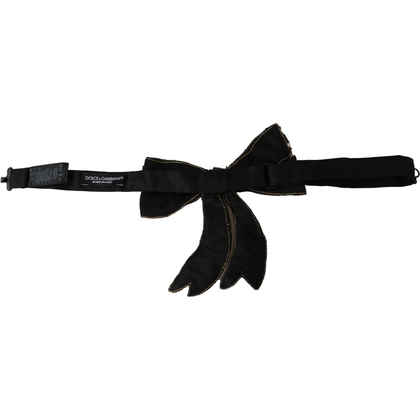 Dolce & Gabbana Gold Tone Silk Rhinestone Embellished Women Bowtie SMY100469