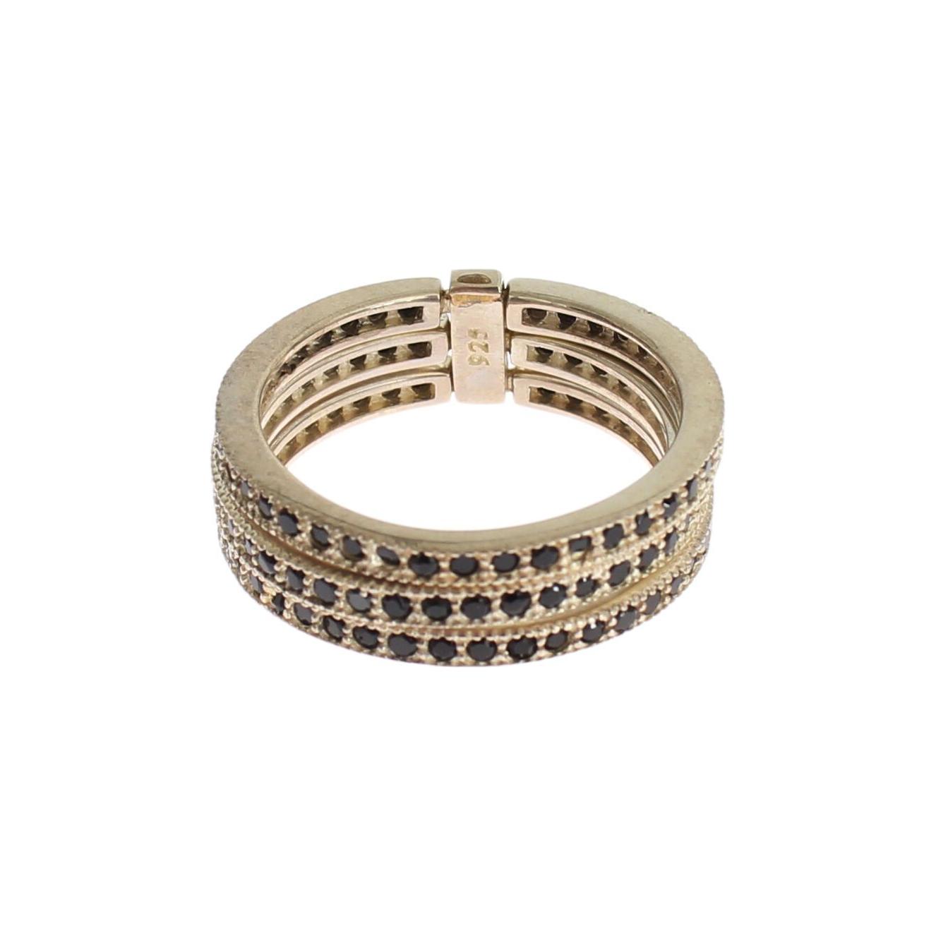 Nialaya Black CZ 925 Sterling Silver Womens Ring