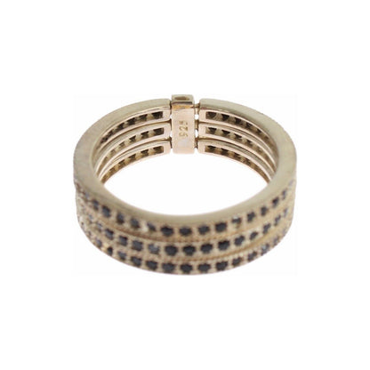 Nialaya Black CZ 925 Sterling Silver Womens Ring