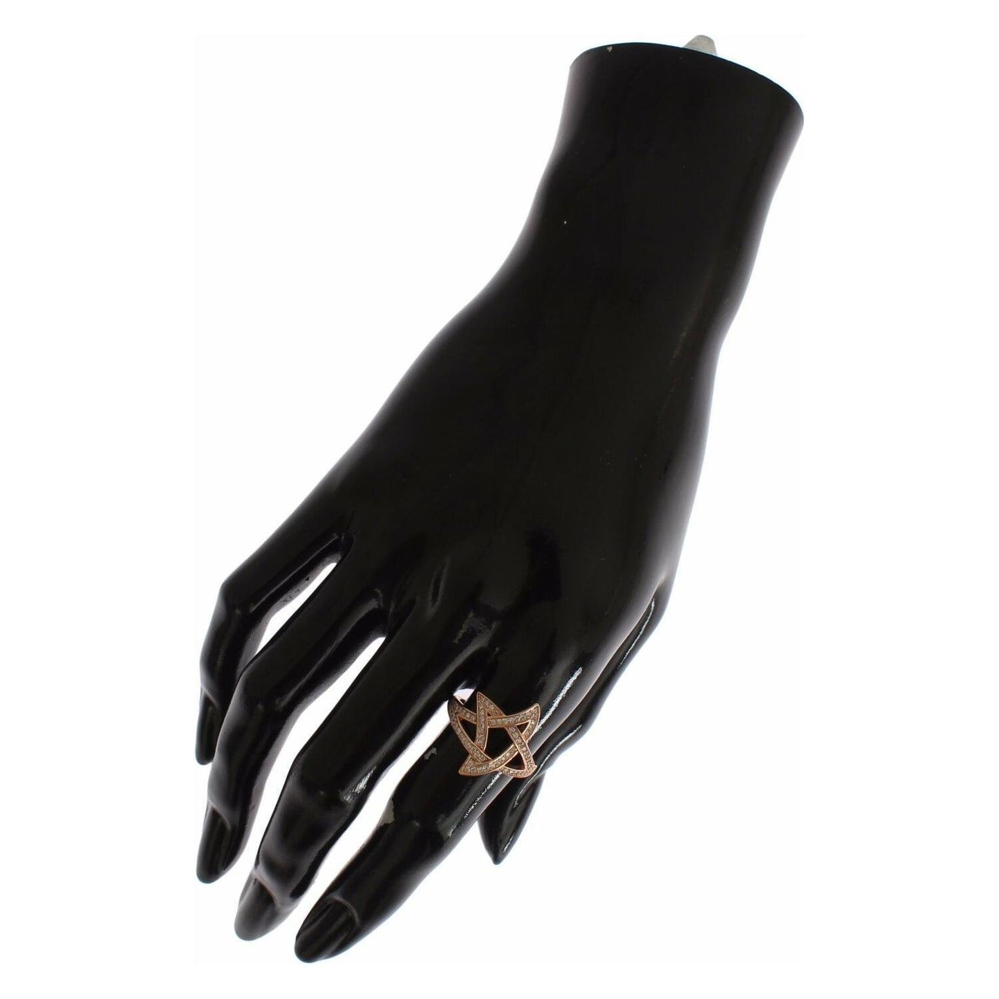 Nialaya Womens Clear CZ Gold 925 Silver Ring