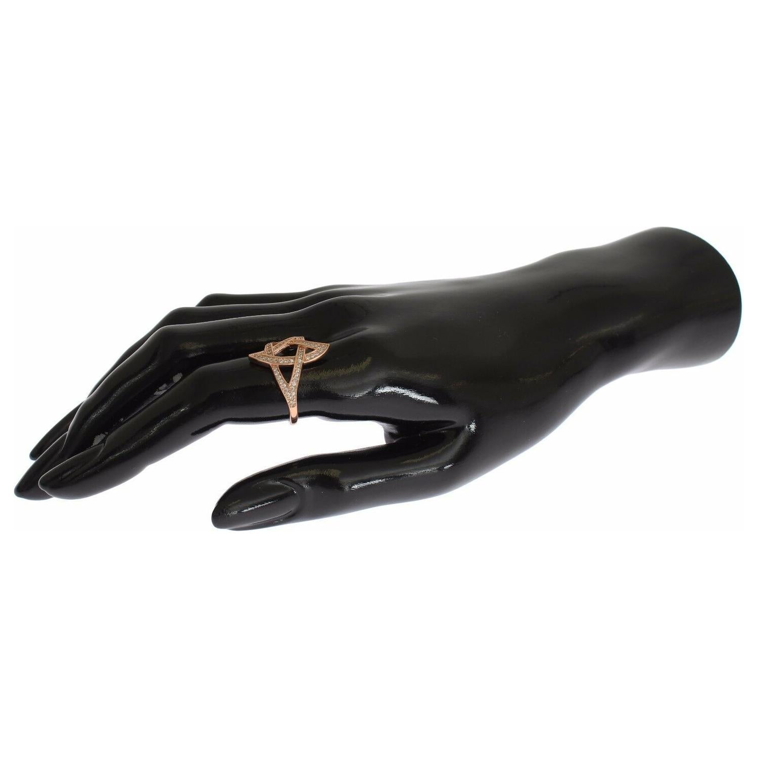 Nialaya Womens Clear CZ Gold 925 Silver Ring