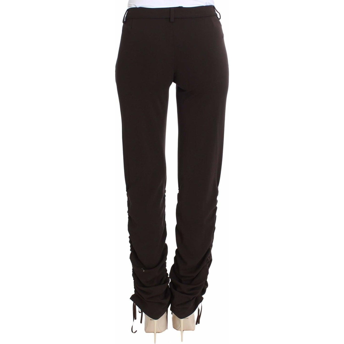 Ermanno Scervino Brown Stretch Casual Trousers Pants SIG30378-38