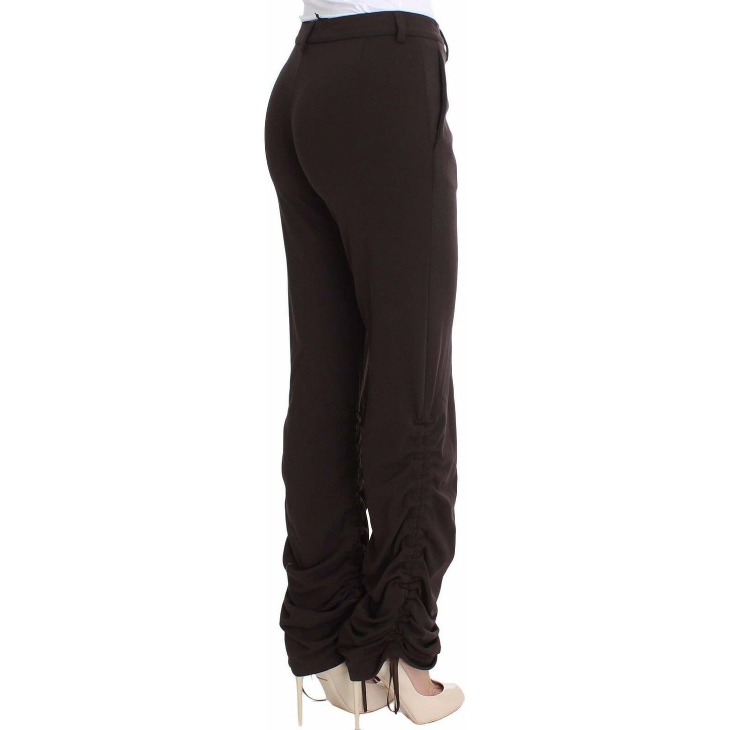 Ermanno Scervino Brown Stretch Casual Trousers Pants SIG30378-38