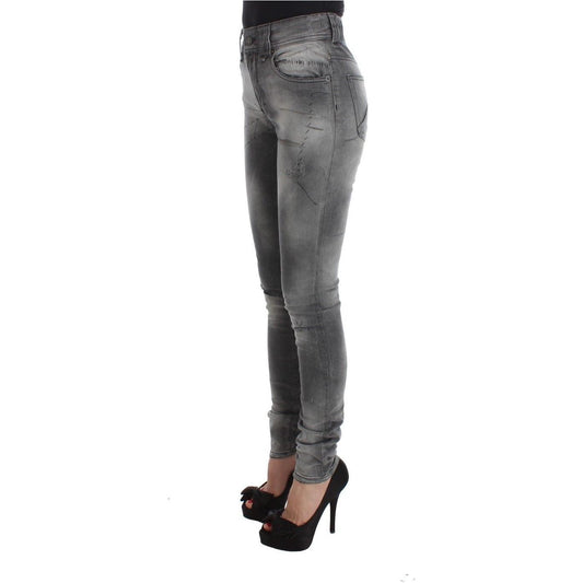 John Galliano Gray Wash Cotton Blend Slim Fit Denim Jeans Pants SIG30163-24