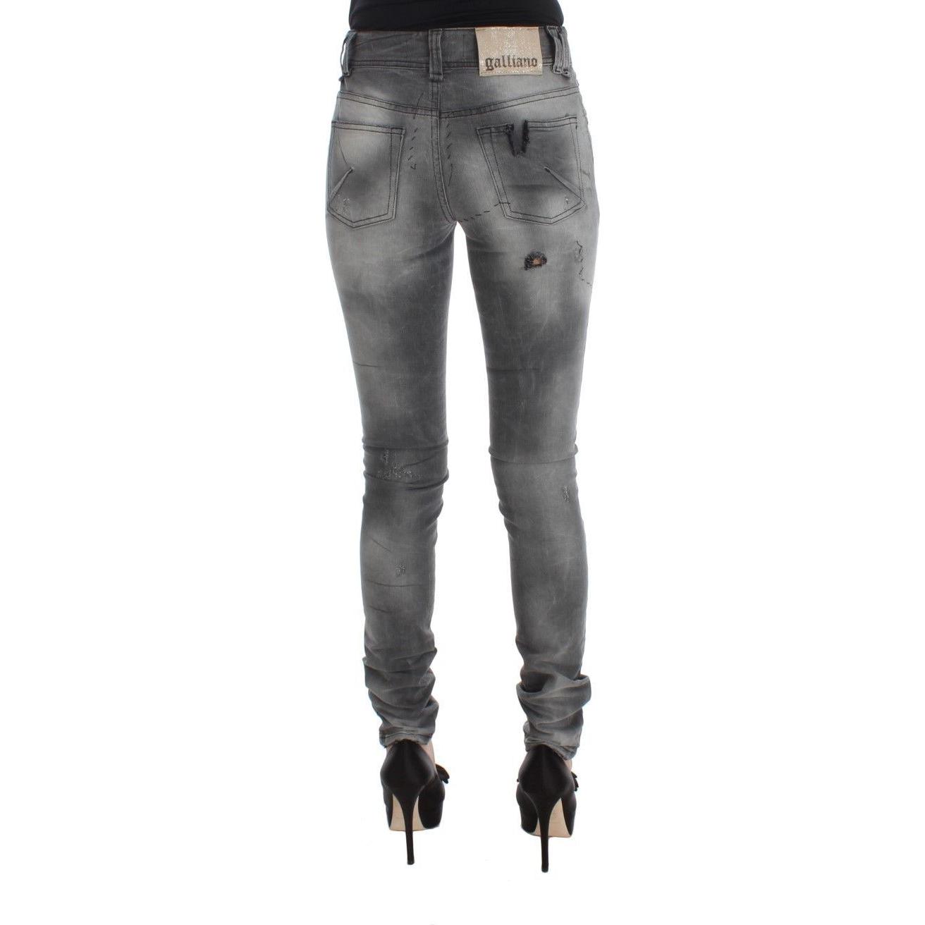 John Galliano Gray Wash Cotton Blend Slim Fit Denim Jeans Pants SIG30163-24