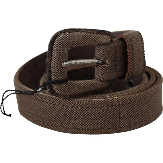 Costume National Brown Leather Logo Buckle Waist Belt BEL61023-100