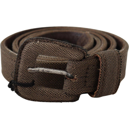 Costume National Brown Leather Logo Buckle Waist Belt
