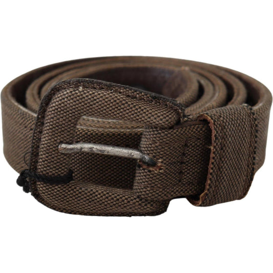 Costume National Brown Leather Logo Buckle Waist Belt BEL61023-100