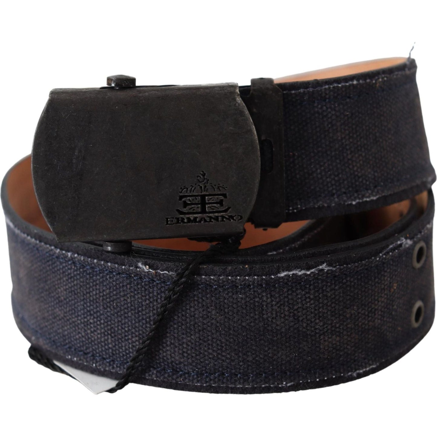 Ermanno Scervino Blue Leather Ratchet Buckle Belt BEL8123-85