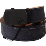 Ermanno Scervino Blue Leather Ratchet Buckle Belt BEL8123-85