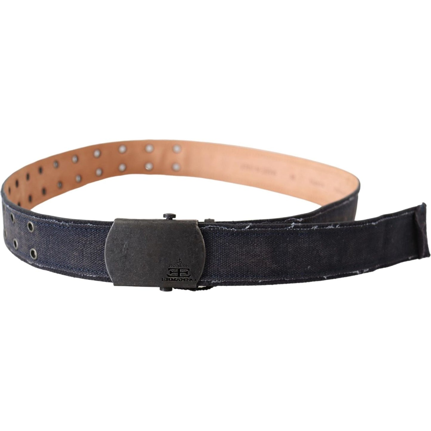 Ermanno Scervino Blue Leather Ratchet Buckle Belt BEL8123-85