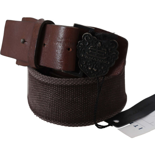 Ermanno Scervino Dark Brown Leather Wide Buckle Waist Belt BEL8151-70