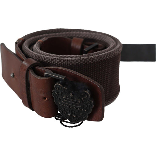 Ermanno Scervino Dark Brown Leather Wide Buckle Waist Belt BEL8151-70