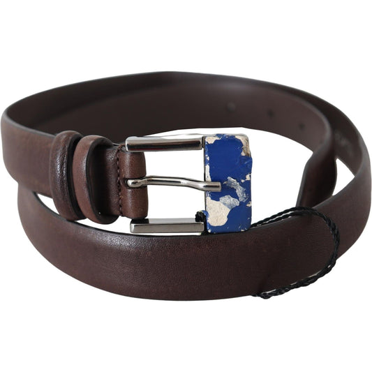 Costume National Brown Genuine Leather Silver Buckle Belt BEL60962-85