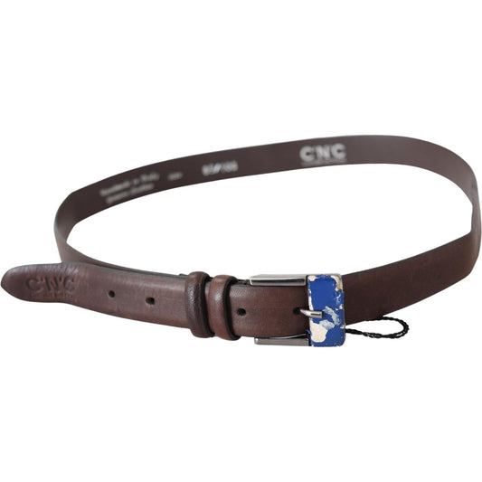 Costume National Brown Genuine Leather Silver Buckle Belt BEL60962-85