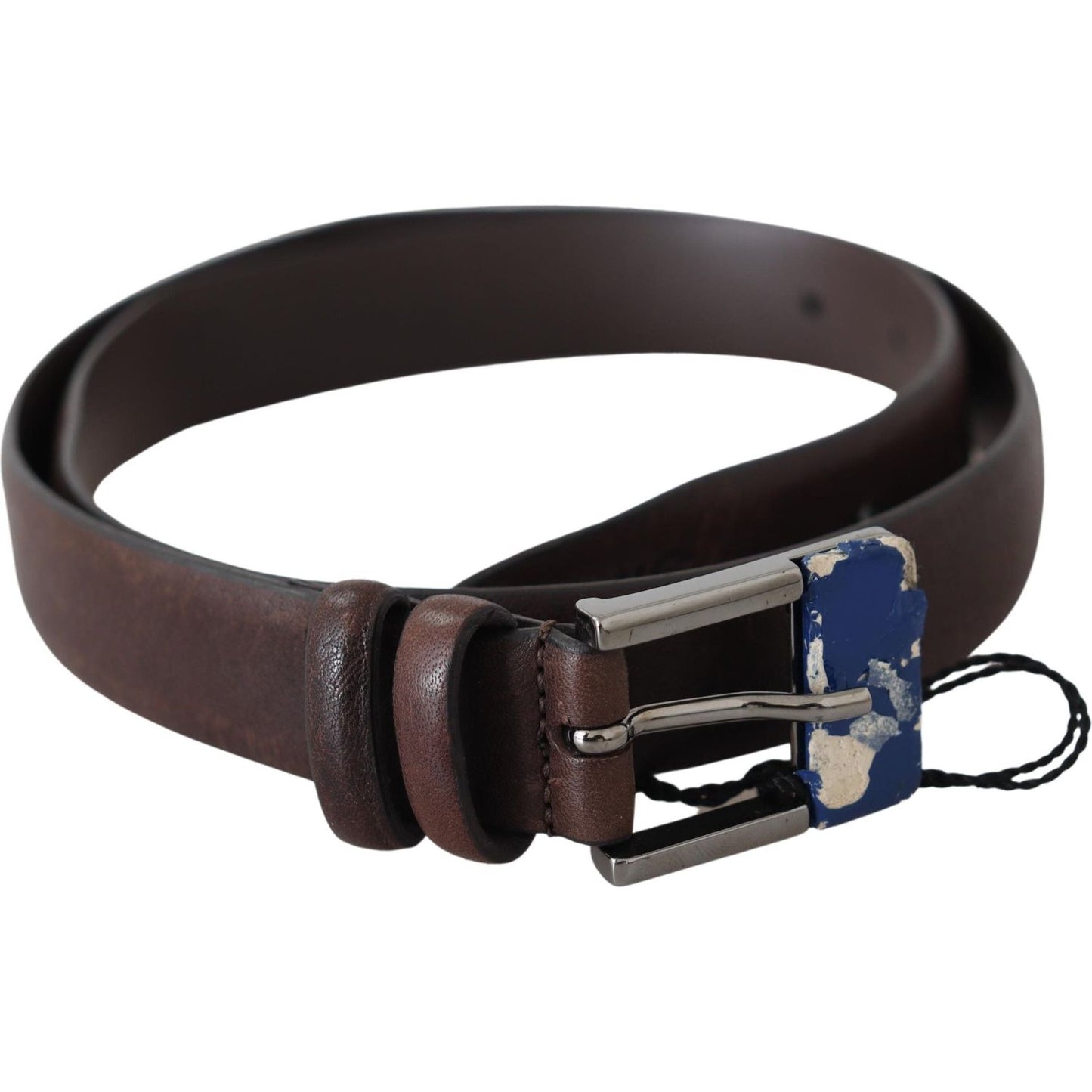 Costume National Brown Genuine Leather Silver Buckle Belt BEL60962-85
