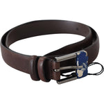 Costume National Brown Genuine Leather Silver Buckle Belt BEL60962-85