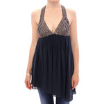 Anaikka Navy Blue Studs Embellished Top Blouse GSS10740-1