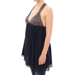 Anaikka Navy Blue Studs Embellished Top Blouse GSS10740-1