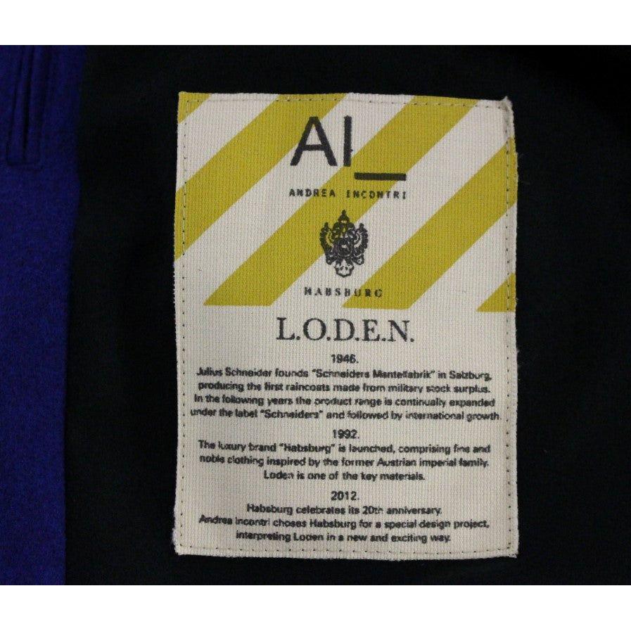 سترة صوفية زرقاء أنيقة مع طوق قابل للإزالة من أندريا إنكونتري