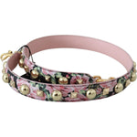 Dolce & Gabbana Pink Floral Gold Studs Bag Accessory Shoulder Strap BEL8198