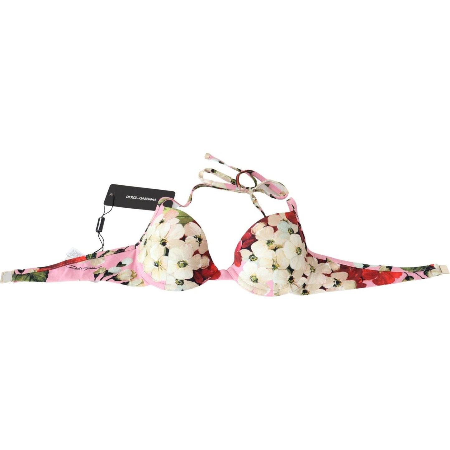 Dolce & Gabbana Multicolor Floral Swimsuit Beachwear Bikini Tops Light Blue Floral Swimsuit Beachwear Bikini Tops-IT1