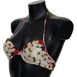 Dolce & Gabbana Multicolor Floral Swimsuit Beachwear Bikini Tops Light Blue Floral Swimsuit Beachwear Bikini Tops-IT1