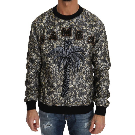 Dolce & Gabbana Multicolor SAMBA Jacquard Palmtree Pullover Sweater TSH2513-46