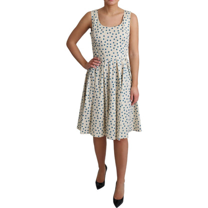 Dolce & Gabbana Beige Dotted Cotton A-Line Gown Dress