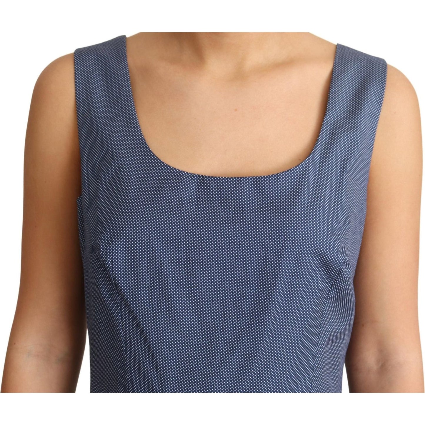 Dolce & Gabbana Blue Polka Cotton A-Line Stretch Dress