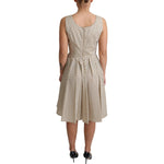 Dolce & Gabbana Beige Polka Dotted Cotton A-Line Dress DR2751-42