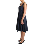 Dolce & Gabbana Blue Polka Dotted Cotton A-Line Dress DR2751#2-42