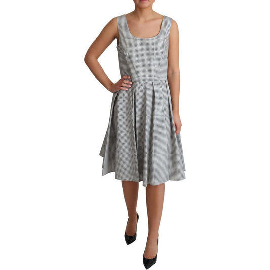 Dolce & Gabbana Gray Polka Dotted Cotton A-Line Dress DR2771-42