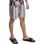Dolce & Gabbana White Walking Stick Beachwear Shorts Swimshorts BIK1070-48
