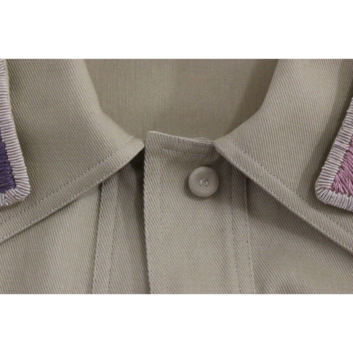 قميص داخلي من القطن باللون البيج بدون أكمام من Andrea Incontri مع دبابيس