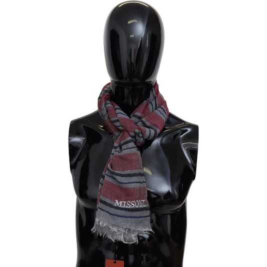 Missoni Multicolor Striped Wool Blend Unisex Neck Wrap Scarf MS1914