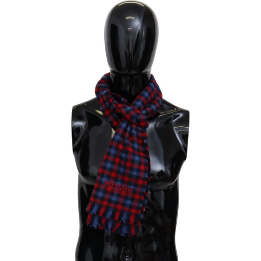 Missoni Multicolor Check Wool Unisex Neck Wrap Shawl MS1920