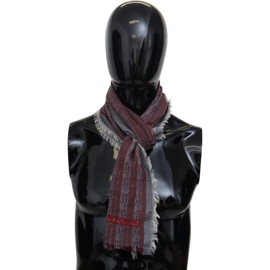 Missoni Multicolor Wool Striped Unisex Neck Wrap Shawl Scarf MS1932BG