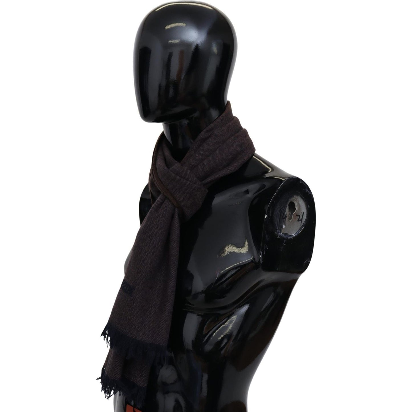 Missoni Brown 100% Cashmere Unisex Neck Wrap Fringes Scarf MS1948
