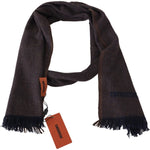 Missoni Brown 100% Cashmere Unisex Neck Wrap Fringes Scarf MS1948
