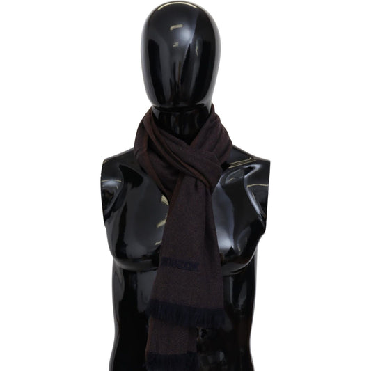 Missoni Brown 100% Cashmere Unisex Neck Wrap Fringes Scarf MS1948