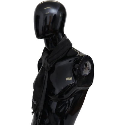 Missoni Gray Wool Unisex Neck Wrap Shawl Fringes Logo Scarf