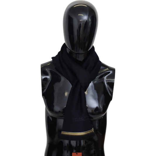 Missoni Black 100% Wool Unisex Neck Wrap Fringes Scarf MS1976BG