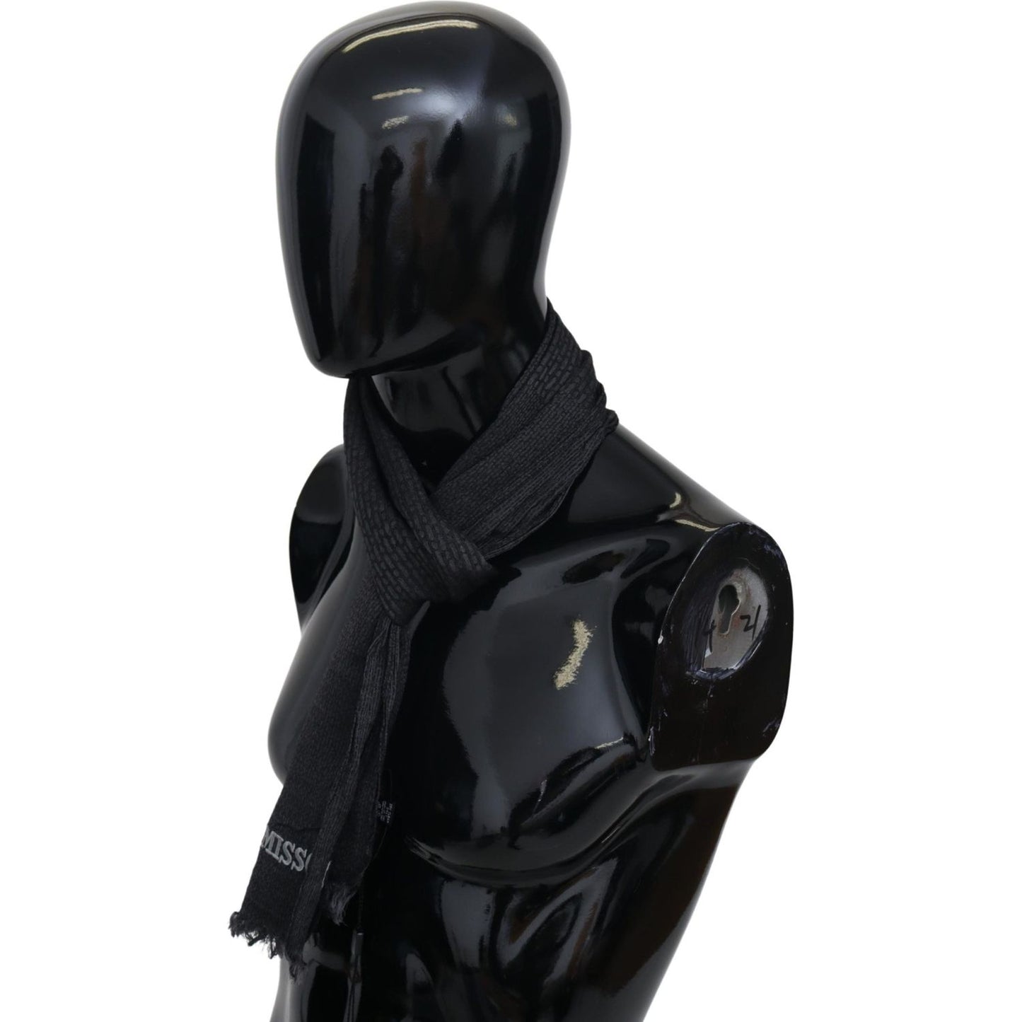 Missoni Black Wool Knit Unisex Neck Wrap Scarf