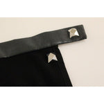 Corrado De Biase Black Metal Buttons Cotto Wool Skirt GSS10175-1
