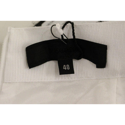 Koonhor White Sequined Straight Pencil Skirt